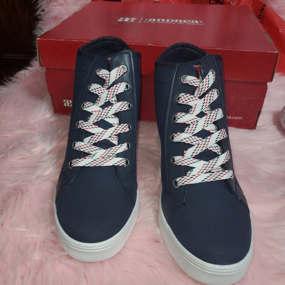 Sold!!  Andrea wedges blue navy